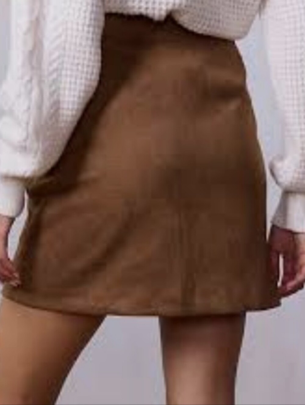 LC Lauren Conrad Faux Suede Mini Skirt - Waukesha Brown - Picture 4 of 11